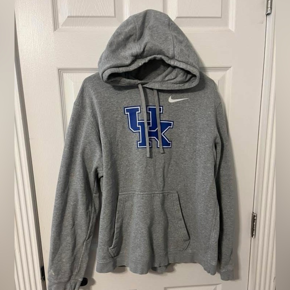 Nike Gray Hoodie with Blue Emblem